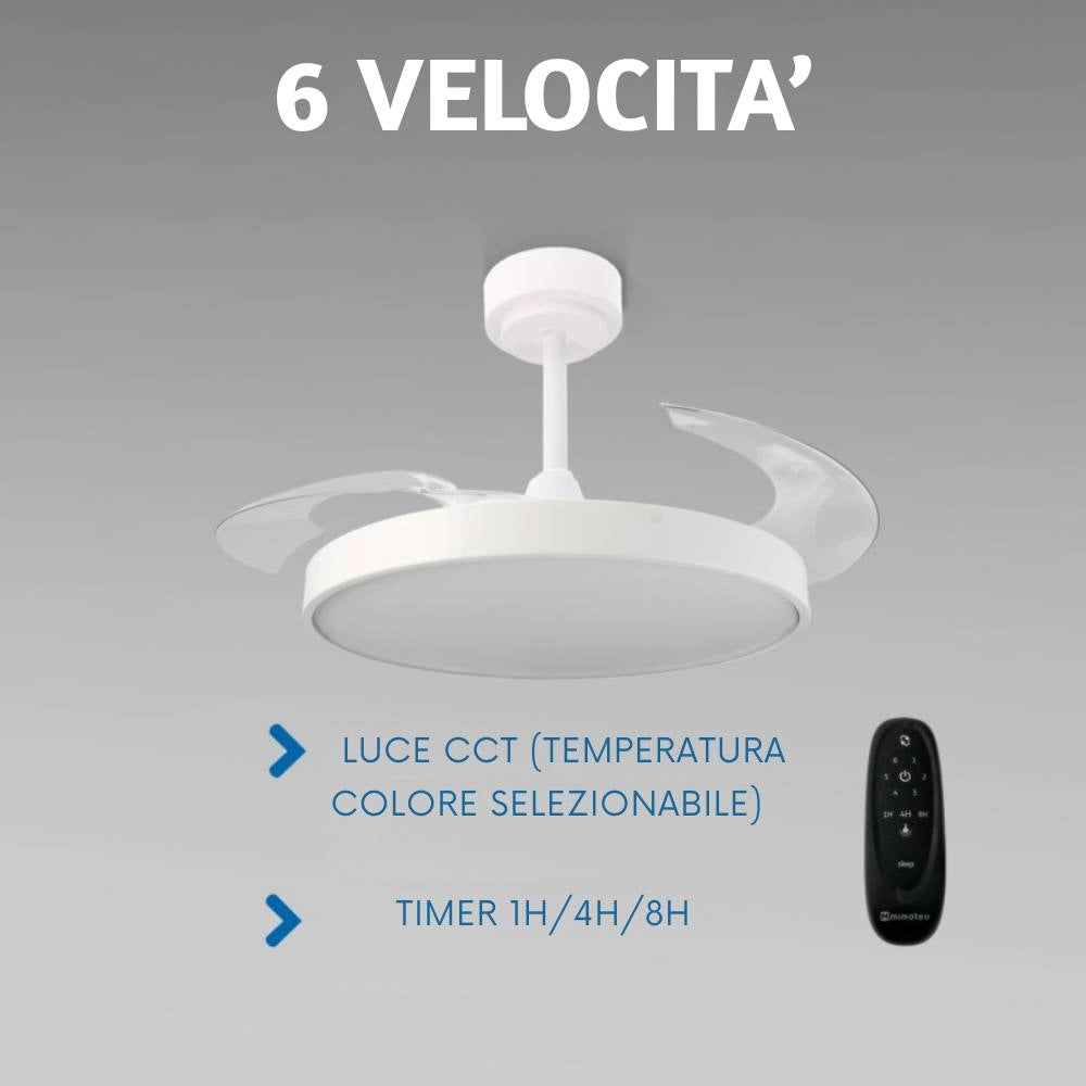 Ledme 8828 ventilatore da soffitto a led colore bianco Ø108 cm