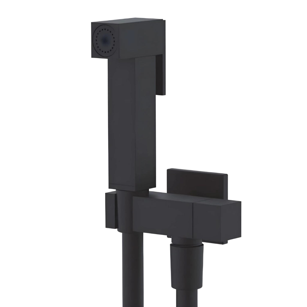 Idroscopino wc doccetta ottone portatile shutoff monogetto con leva ogomondo kit *** finitura- nero quadro, confezione 1