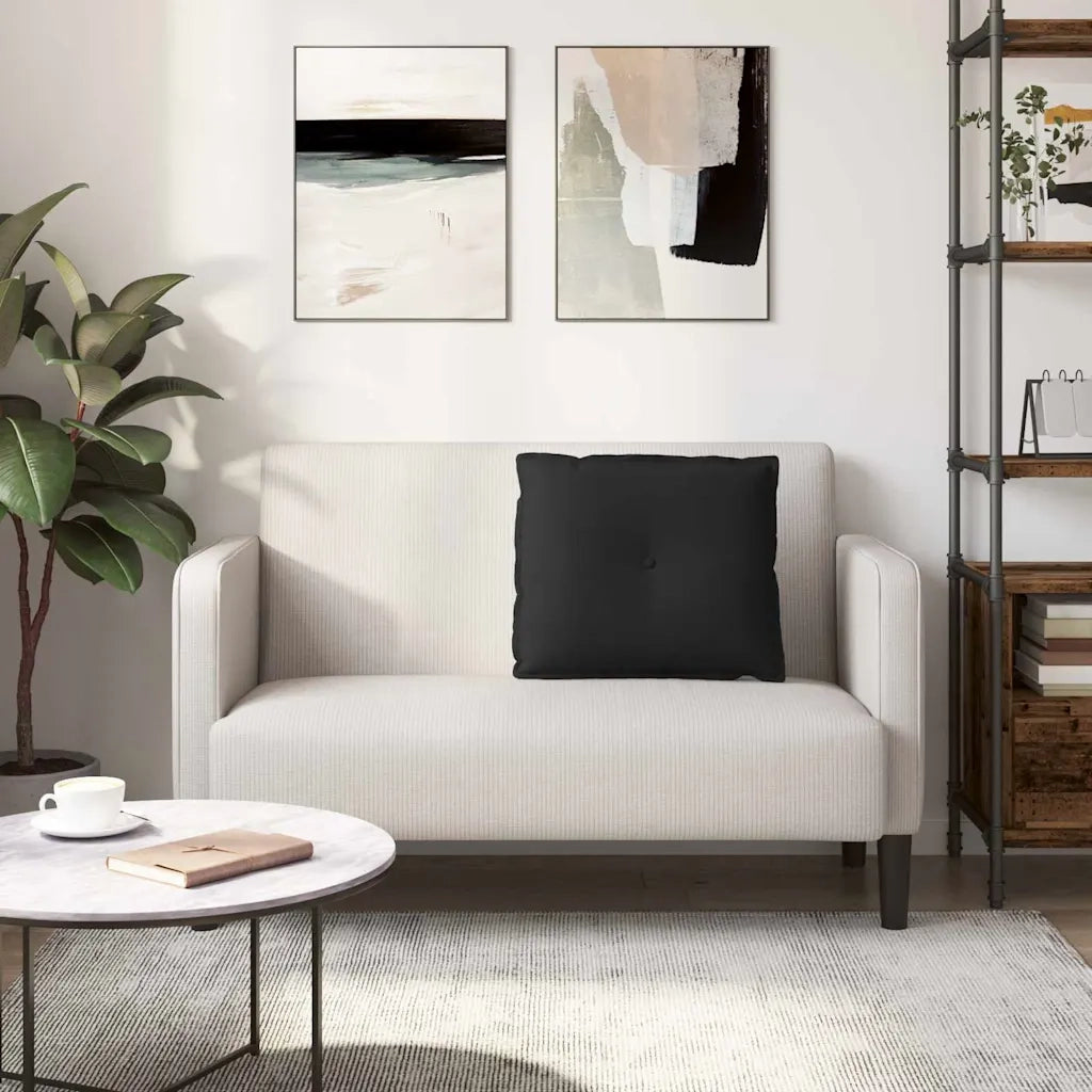 Cuscino per Schiena | Cuscino dorsale Nero 60 x 50 cm Tessuto in Microfibra