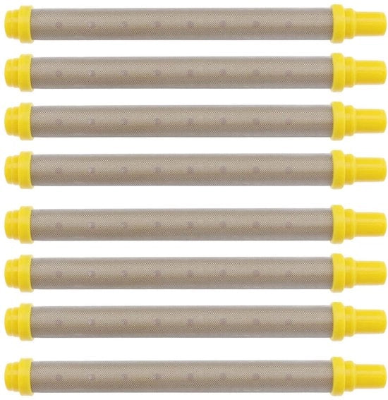 Filtro a mesh 100 - 8 pezzi - Acciaio inossidabile - Plastica - Idoneo per macchine di aspersione senza aria - Lunghezza 102 mm - Filtro a lama di aspersione