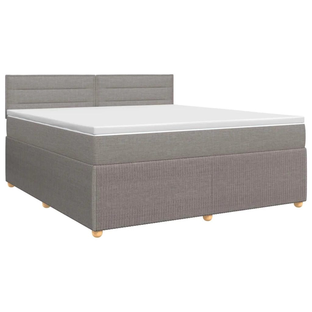 Letto box spring con materasso Tortora 140 x 190 cm Tessuto 3451458