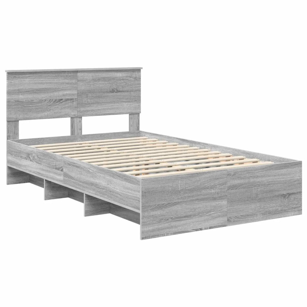 Struttura del letto con testiera Grigio Sonoma 120 x 123 cm 3408870