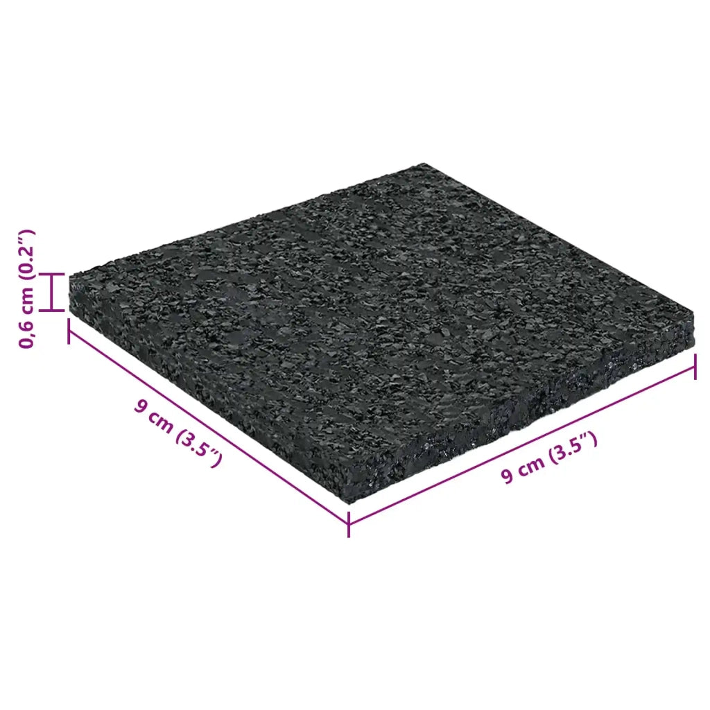 Pad per patio in granuli di gomma Nero 9 x 9 x 0,6 cm Gomma 42027231