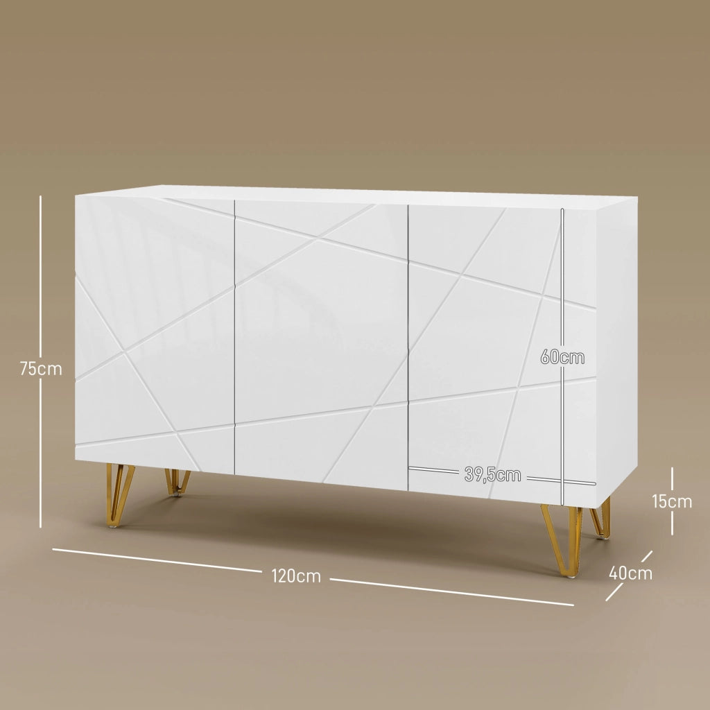 Consolle con ante e ripiani ¨C Minimal ¨C Bianco 120x40x75 cm