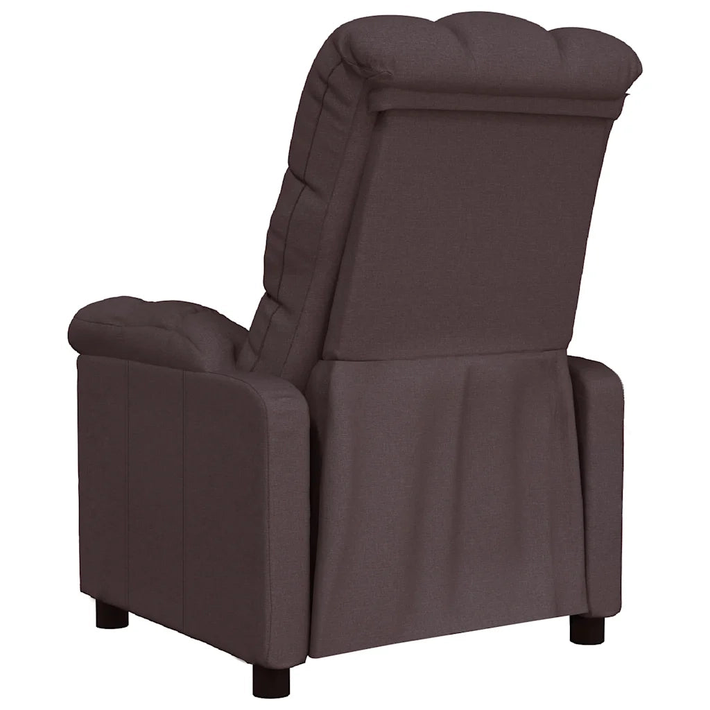 Poltrona Reclinabile Marrone Scuro in Tessuto 289801