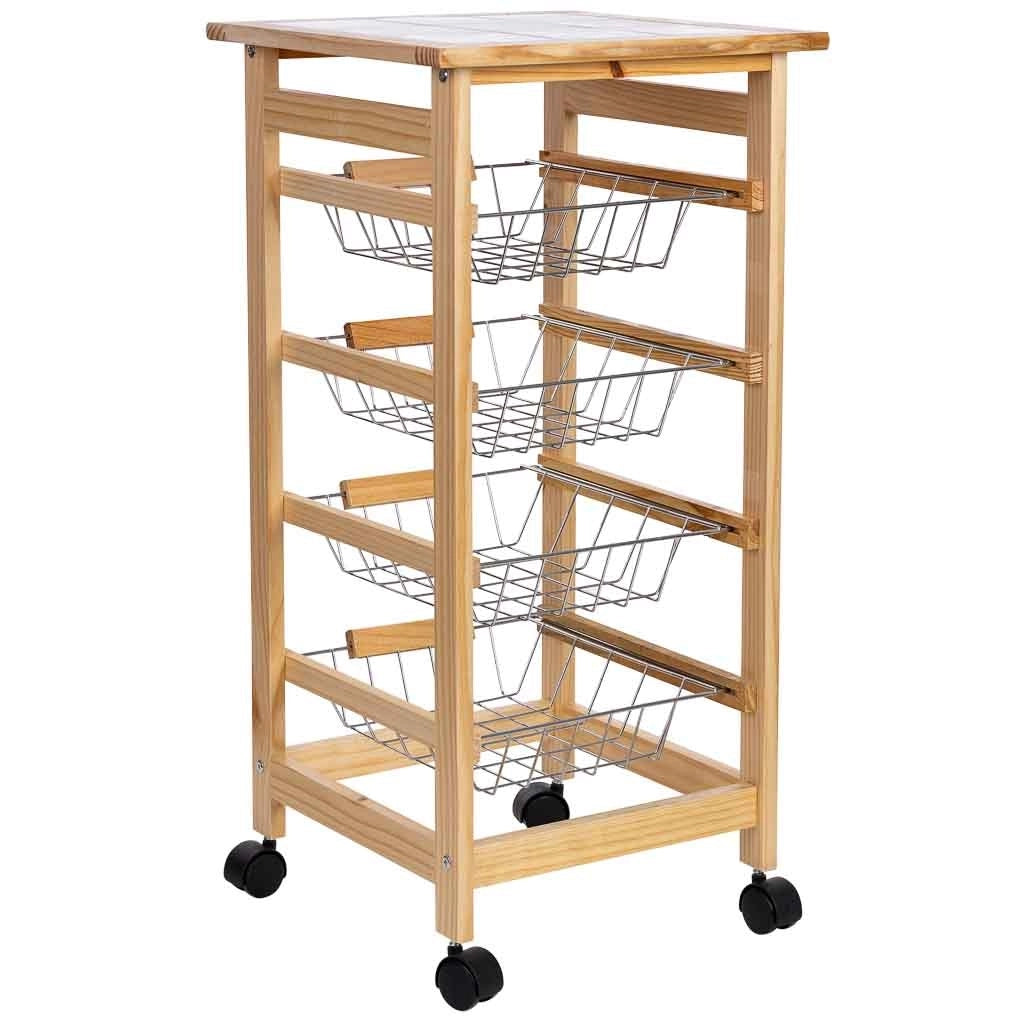 Carrello cucina in legno 37x37x76h cm