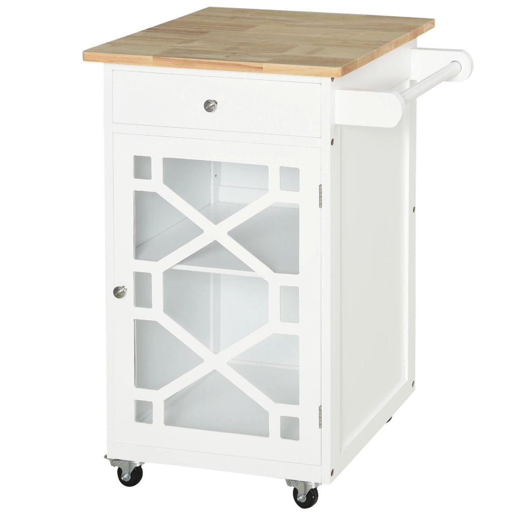 Tavolino da cucina con ruote ¨C Minimal ¨C Bianco