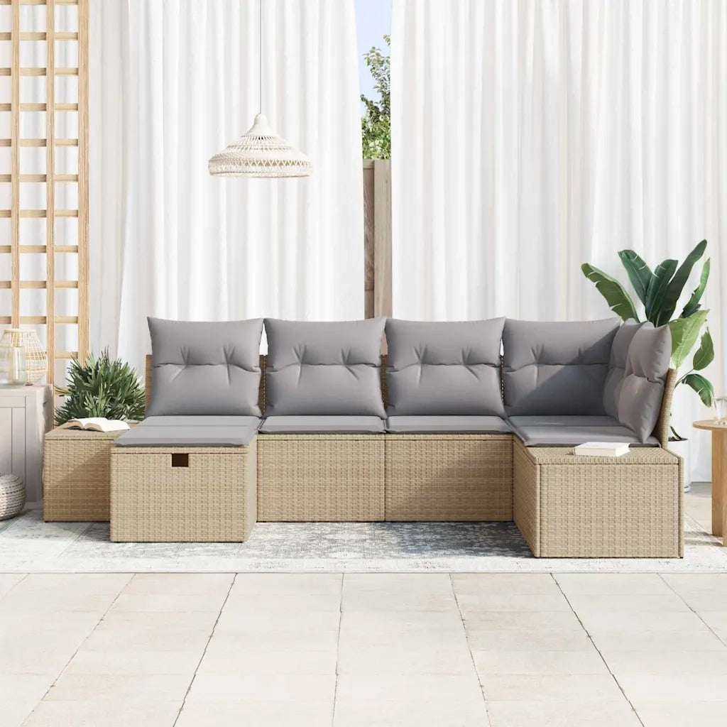 Set di divani con cuscino 6 pcs polyrattan