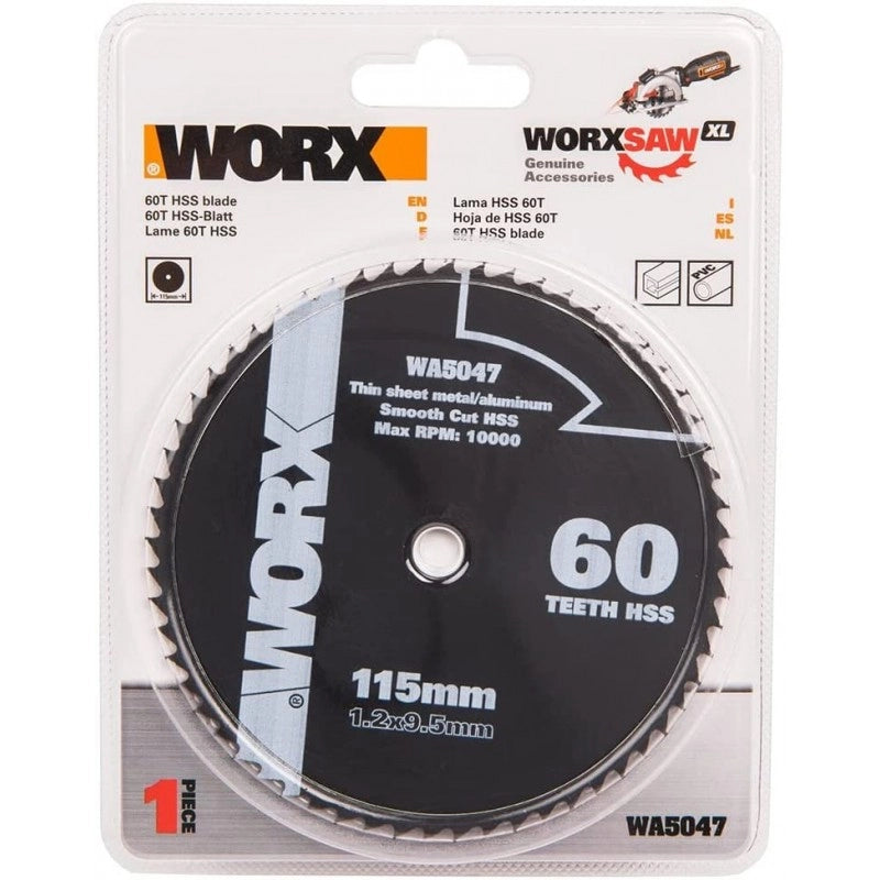 Lama circolare HSS WA5047 120 mm 60 denti per sega Worxsaw taglio metallo e plastica per WX423 WX424 WX425 - Worx