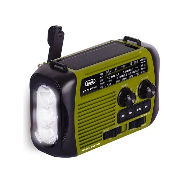 Trevi radio portatile dinamo e solare usb micro sd wireless e powerbank ra 7f30 bt verde - 0RA7F3003