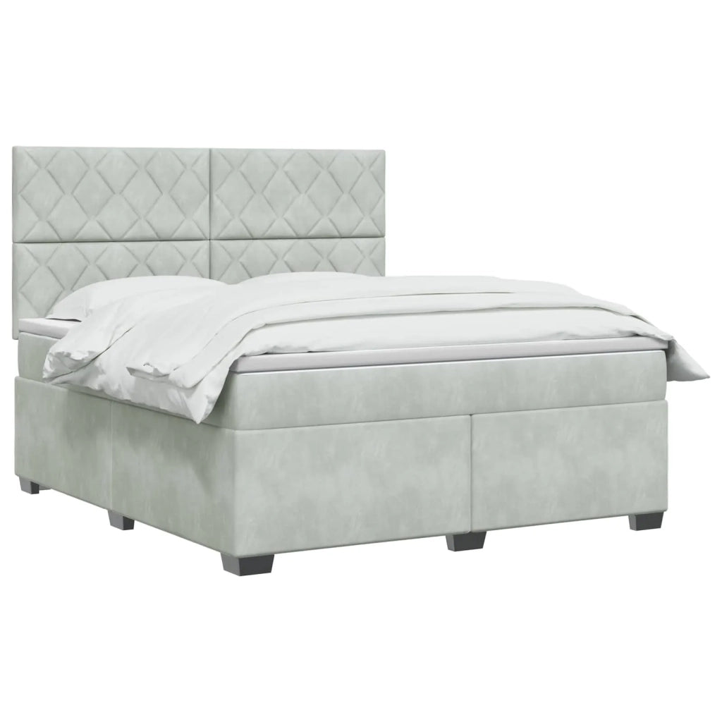 Letto box spring con materasso Grigio Chiaro 140 x 190 cm 3453644