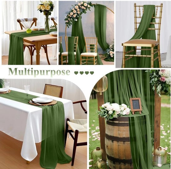 Tavolo da cerimonia 75 x 300 cm - Chiffon - Tavolo da matrimonio - Decorazione - Facile da pulire - Atmosfera romantica - Tovaglia da tavolo