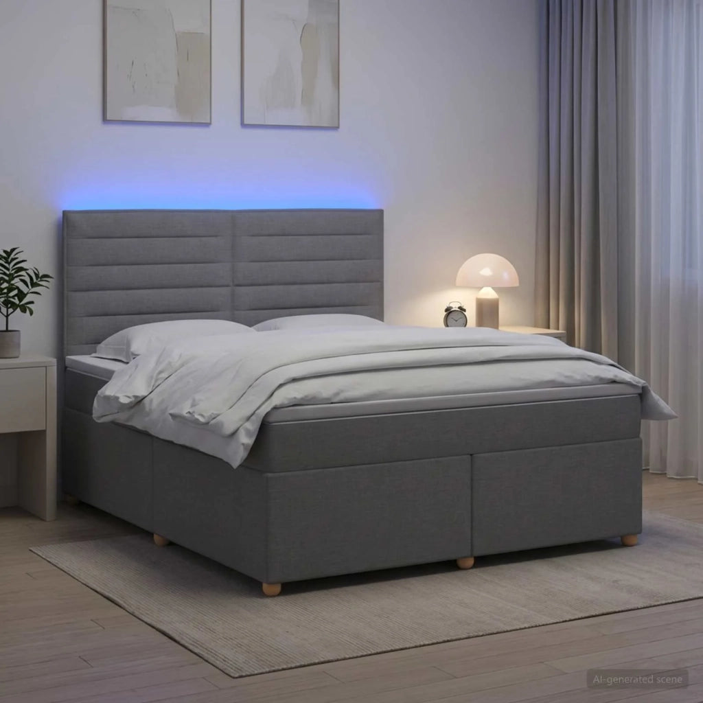 Letto box spring con materasso Grigio Chiaro 160 x 200 cm 3455378