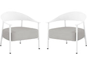 Set di 2 poltrone da giardino "Céora" in plastica e metallo - Bianco