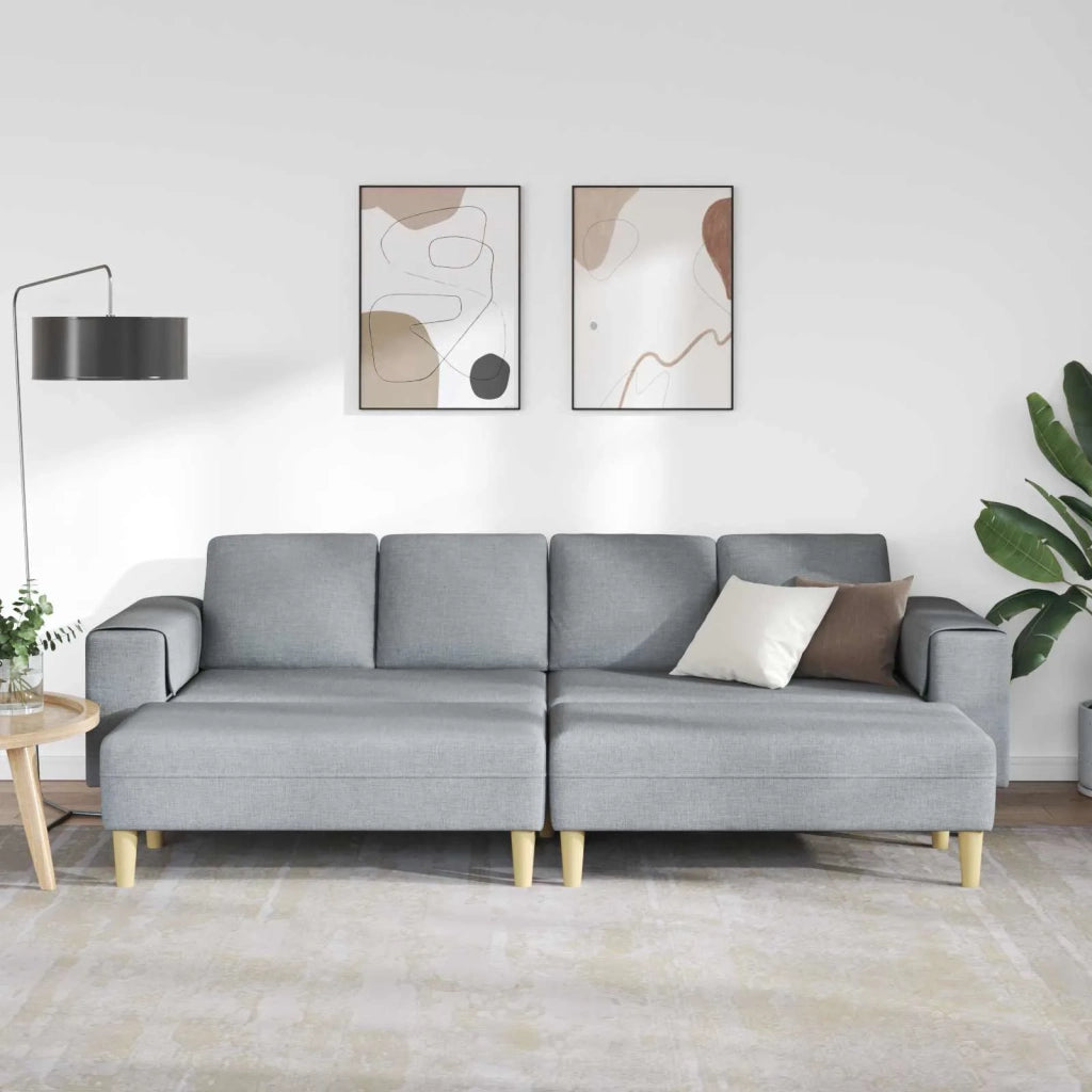 Divano per Soggiorno 3 pcs Grigio chiaro Poliestere 3335112