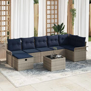 Set Divano da Giardino con cuscino 8 pcs Grigio Poly Rattan 3360246
