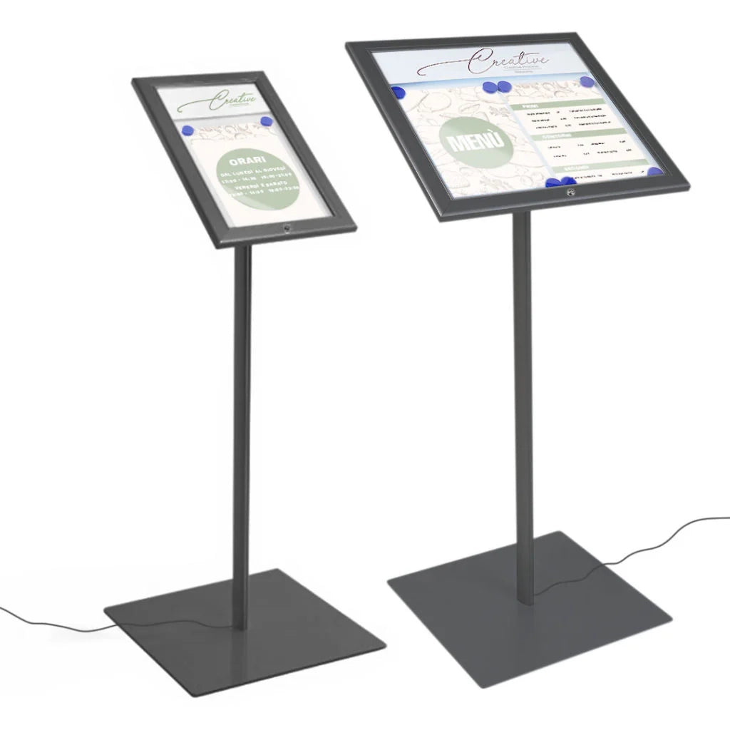 Leggio Menu per esterni Led Nero Ristoranti Alberghi Bed and Breakfast - A4 LED