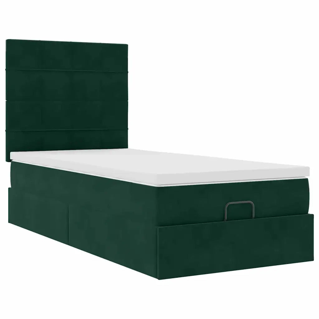 Struttura Letto Pouf con Materassi 90x200 cm in Velluto 3313448