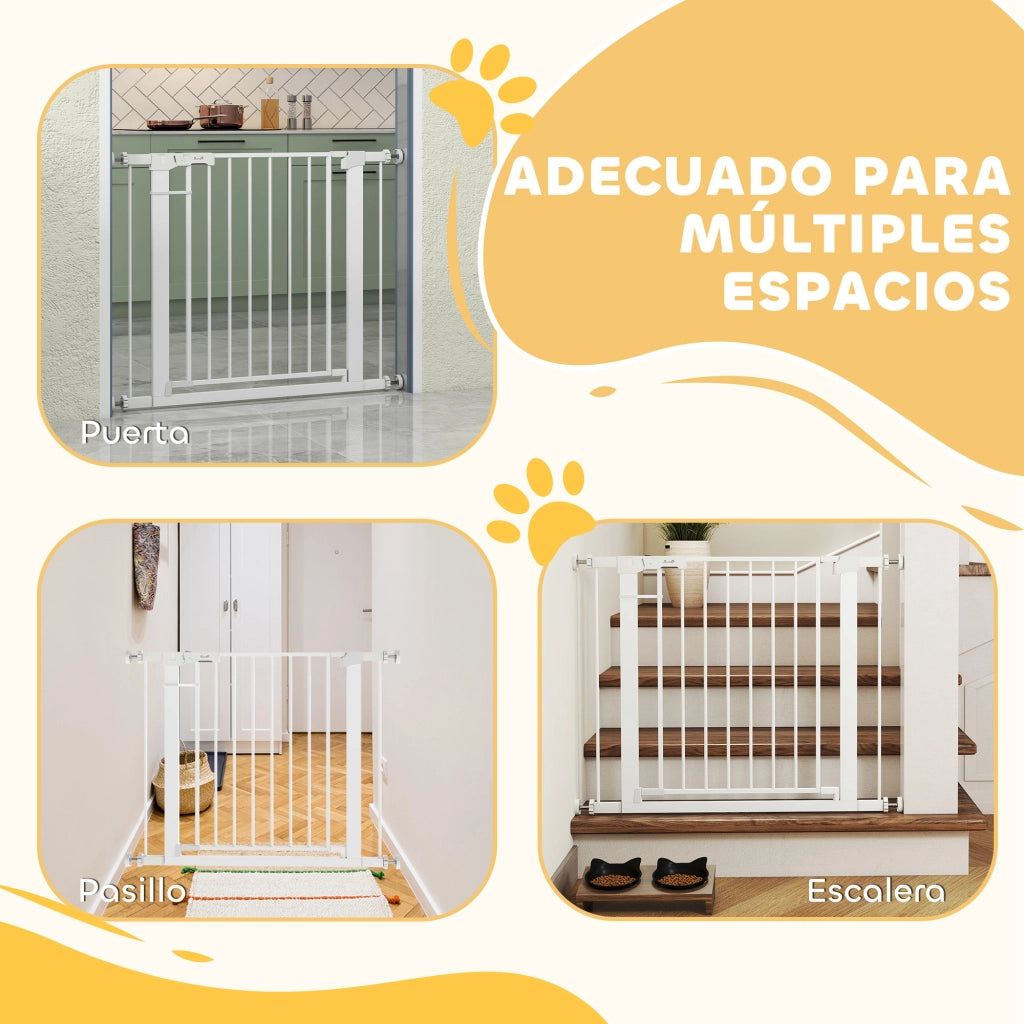 Cancello per cani estensibile ¨C Minimal ¨C 76x97 cm bianco metallo