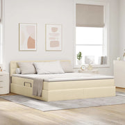 Letto con contenitore e materasso Crema 180 x 200 cm