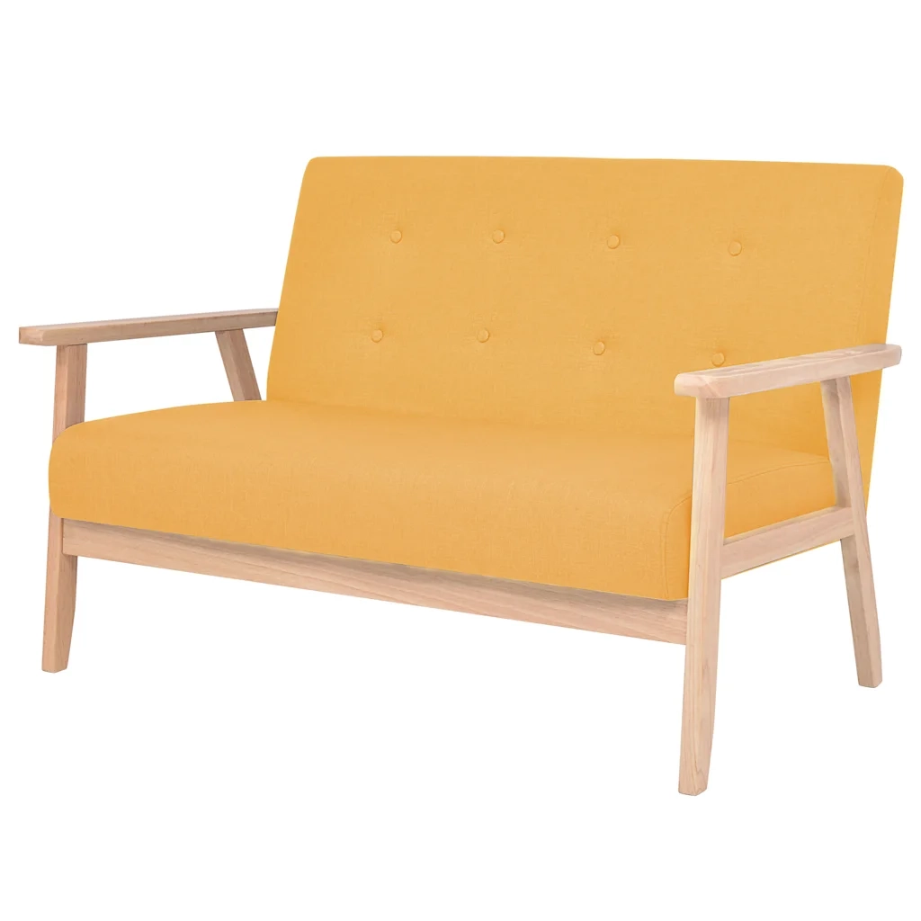 Set di Divani 3 pz in Tessuto Giallo 274919