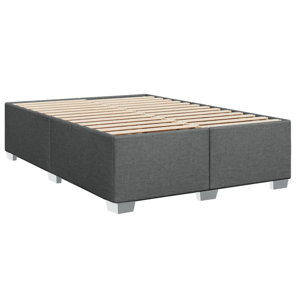 Giroletto a Molle con Materasso Grigio Scuro 140x200cm Tessuto 3290526