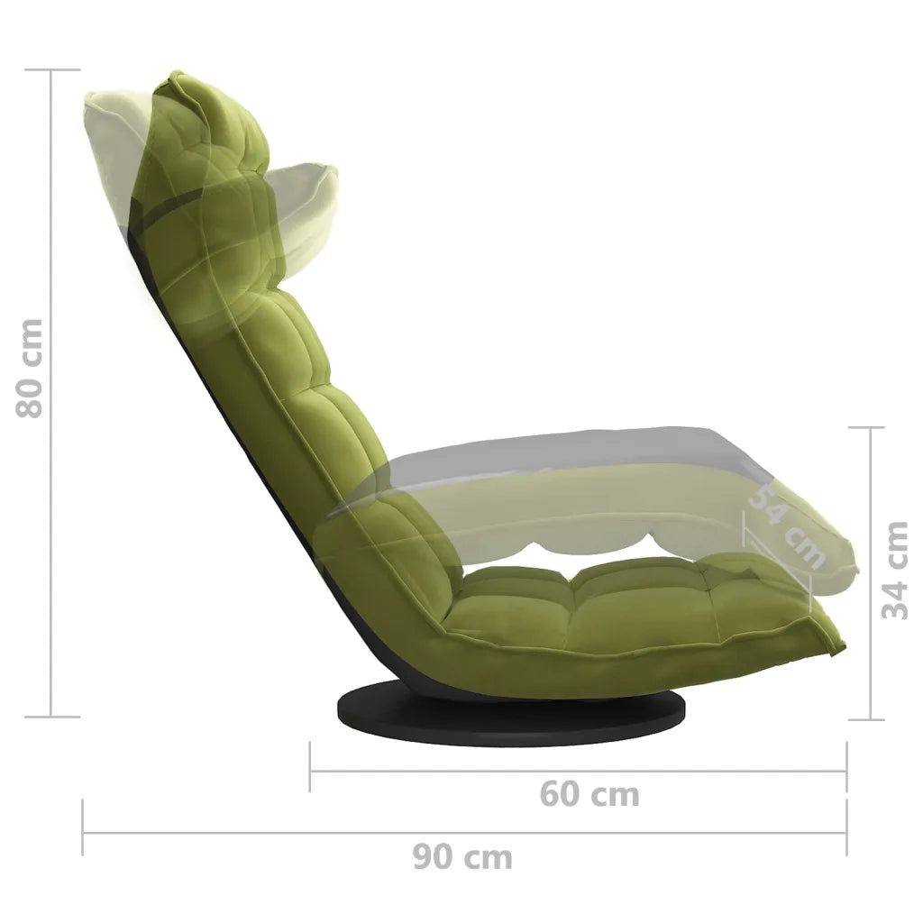 Sedia da Pavimento Girevole Verde Chiaro in Velluto 336567