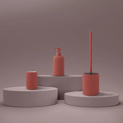 Set accessori bagno 2 pezzi in ceramica rosso soft touch Spring
