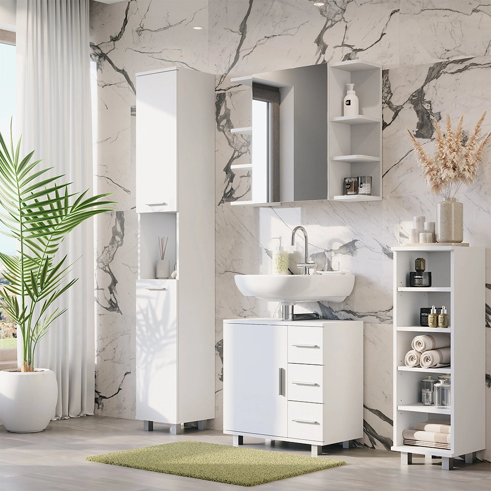 Vicco Set di mobili da bagno Bianco 4 parti
