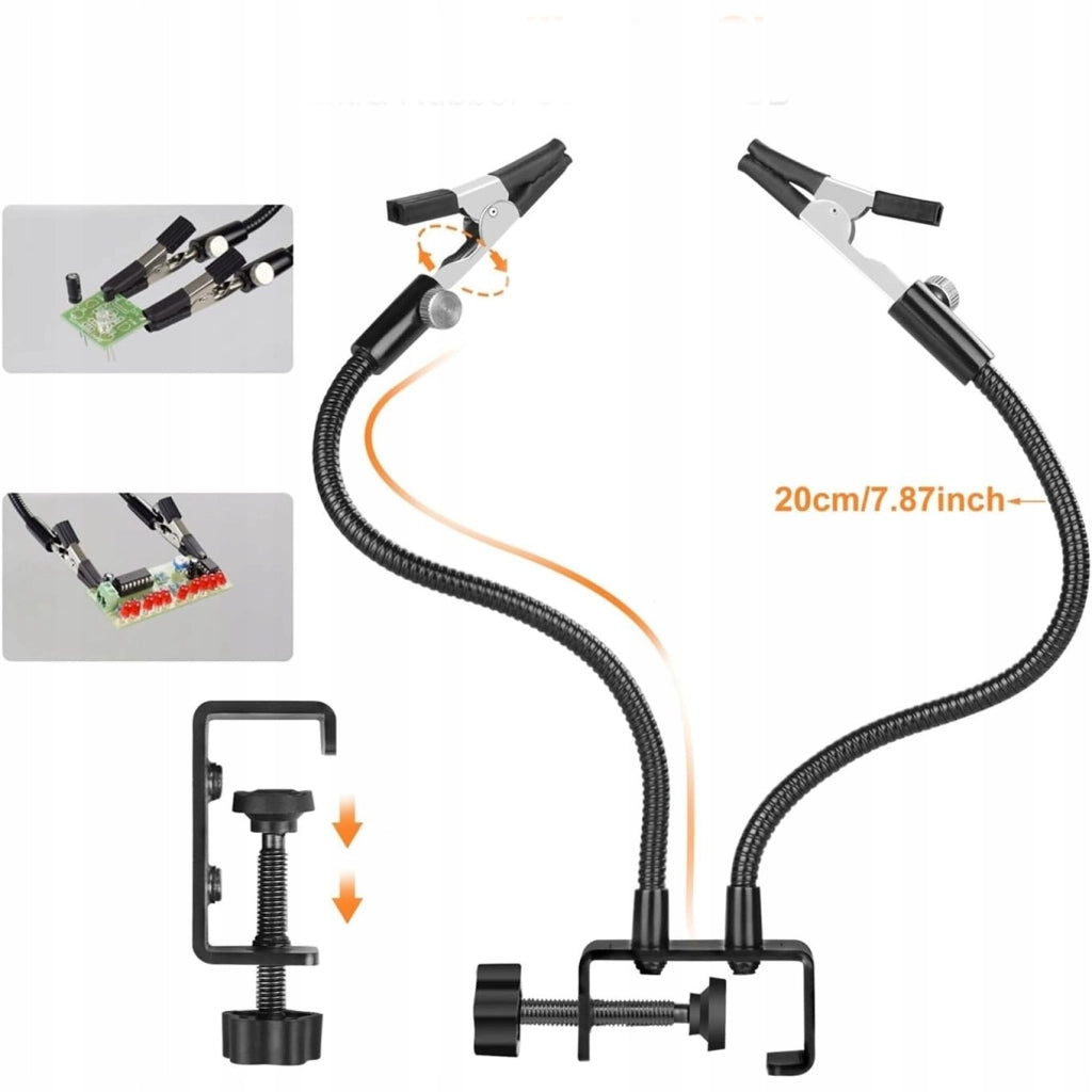 Supporto Universale con 4 Bracci Flessibili e Morsetti – Precisione e Stabilità | Ideale per Elettronica e Modellismo