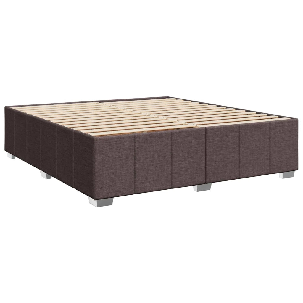 Letto box spring con materasso Marrone Scuro 200 x 200 cm 3452764
