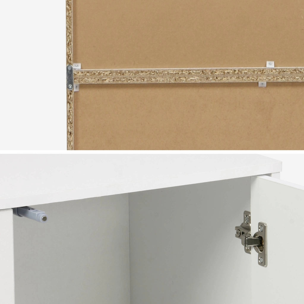 Libreria modulare con 2 ante e 5 livelli, bianco
