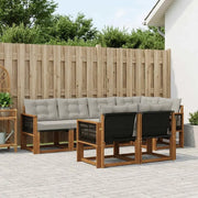 Set di divani da esterno 7 pcs Naturale e Grigio Chiaro 3382015