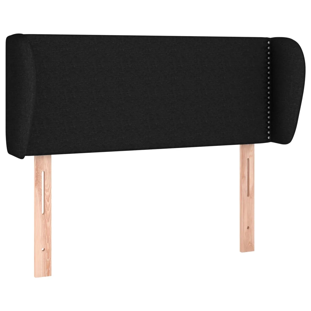 Testiera ad Orecchio Nera 93x23x78/88 cm in Tessuto 3116988