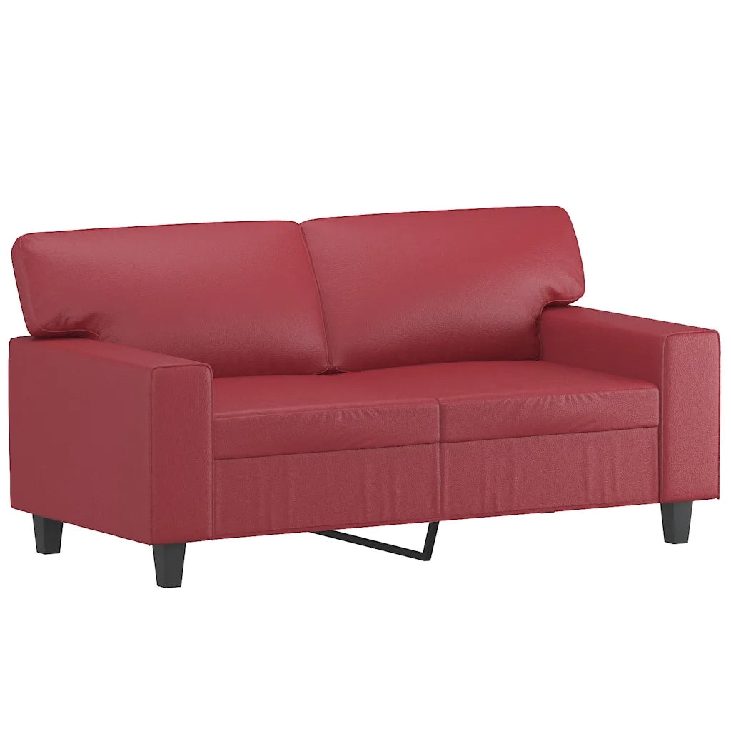 Divano a 2 Posti Rosso Vino 120 cm in Similpelle 359415