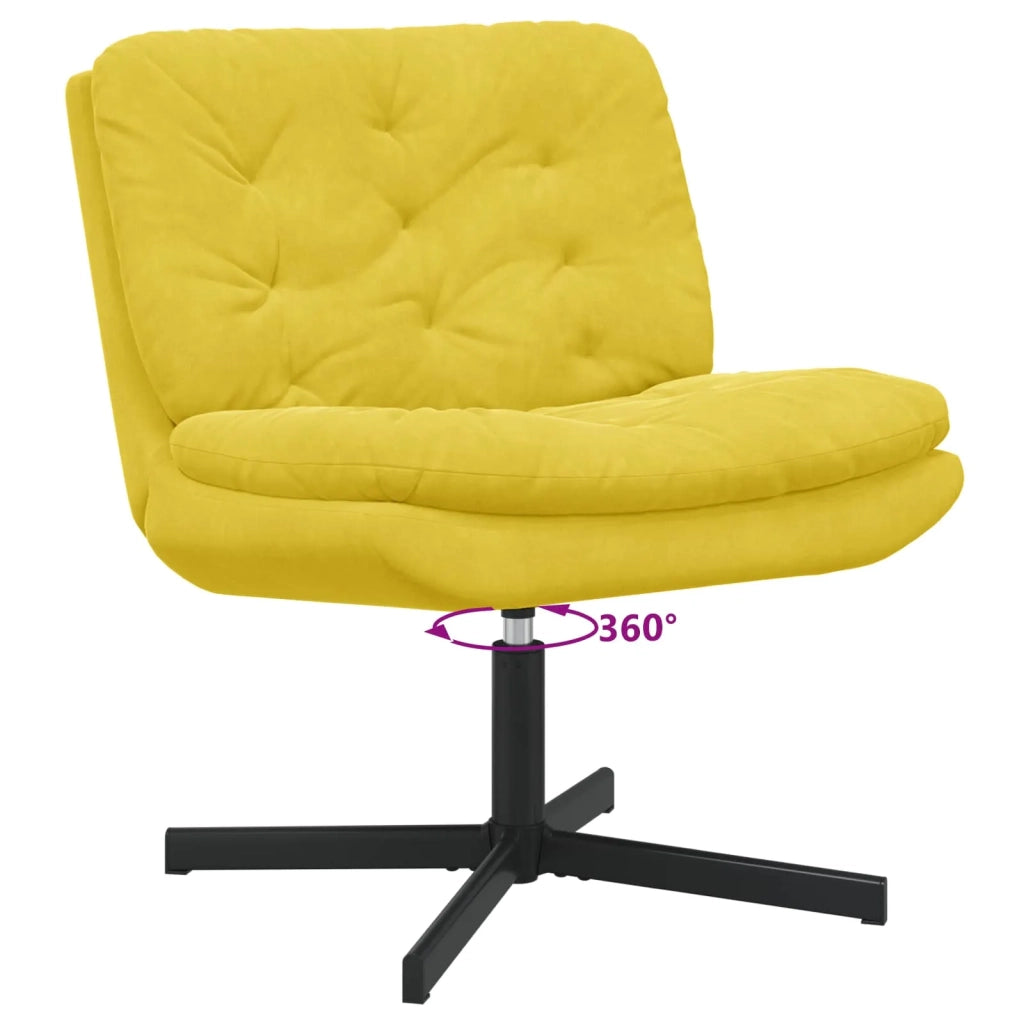 Poltrona Relax con Base Girevole Giallo 63 x 75 x 76 cm Velluto 42007366