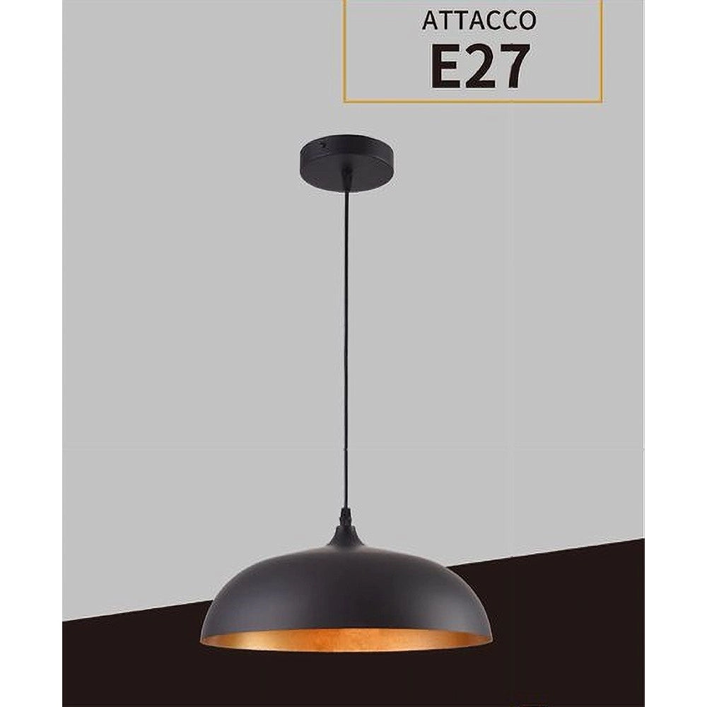 Trade Shop - Lampadario A Sospensione Soffitto E27 Ferro Paralume Moderno Elegante Cupola B90 -