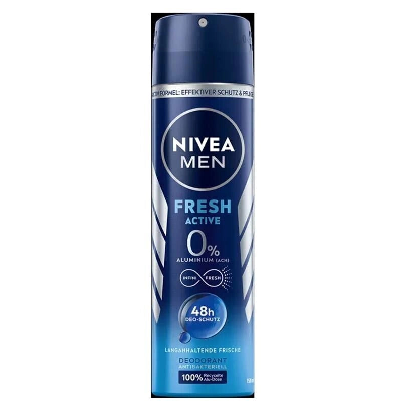 SET 4 NIVEA DEODORANTE SPRAY 150ML FRESH ACTIVE MEN