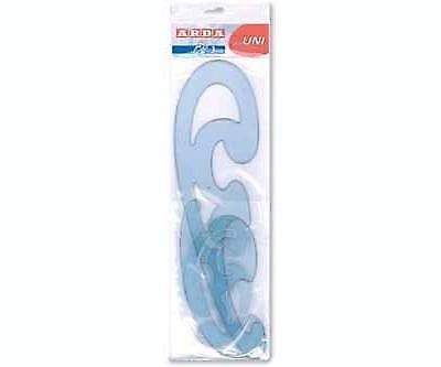 Arda 408533 Set Curvilinee Disegno Tecnico Polistirolo Termoresistente Confezione 3 Pezzi colore Grigio Trasparente