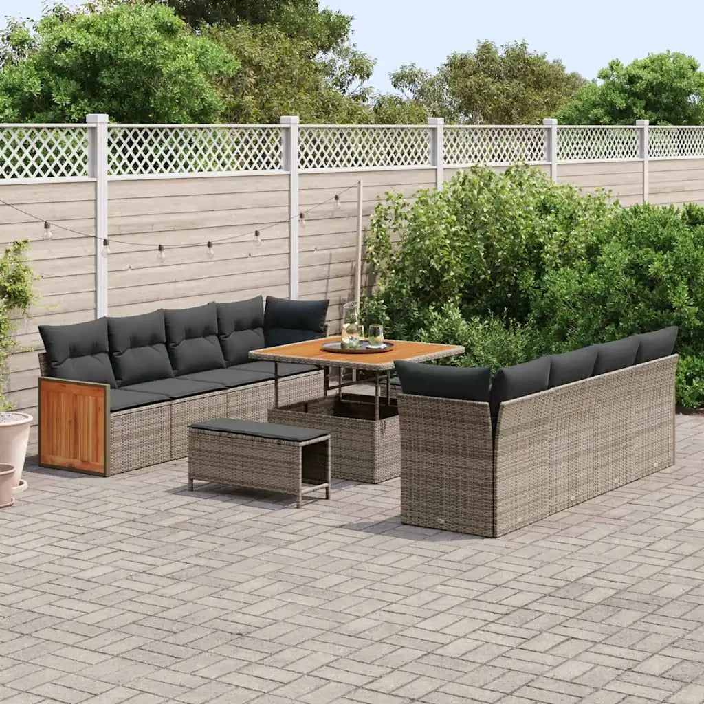 Set Divano da Giardino Grigio 231 x 224 x 85 cm polyrattan 3365238