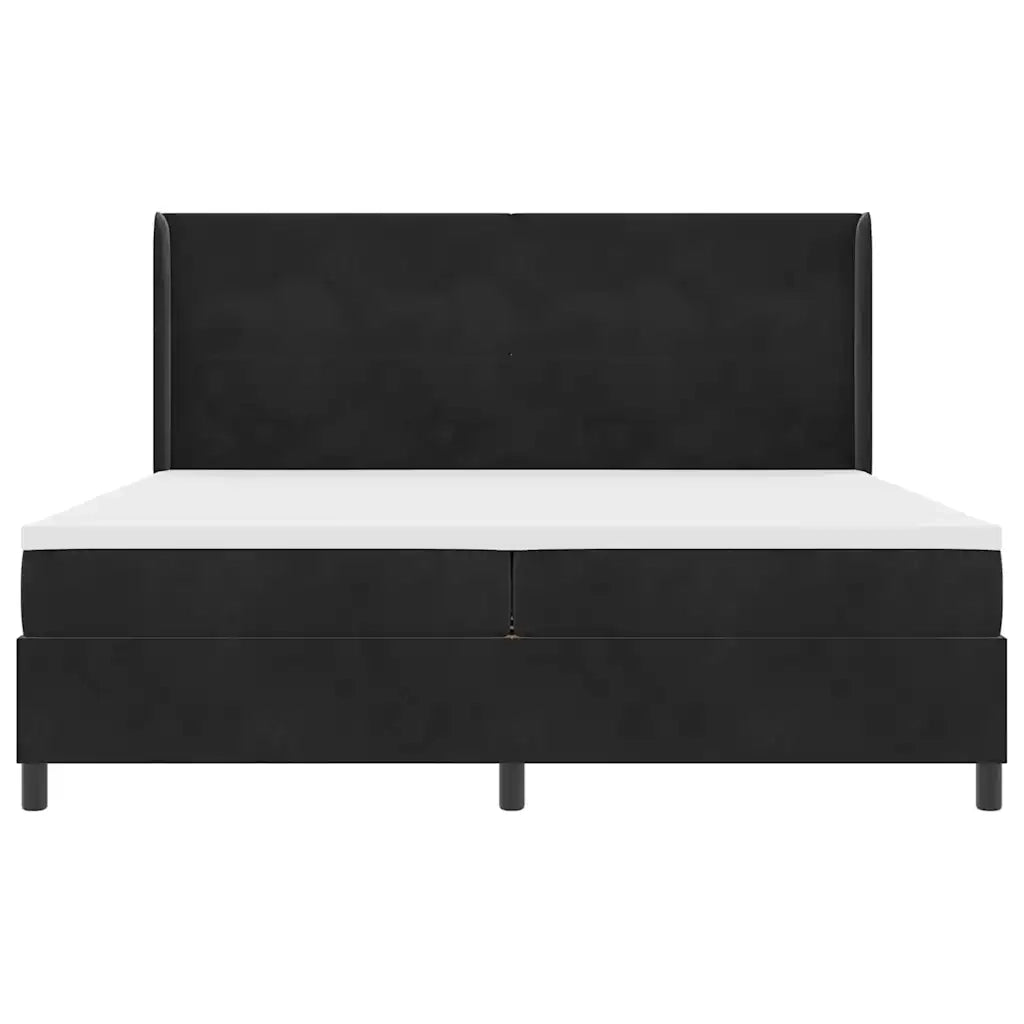 Letto a molle con strisce LED Nero 200 x 200 cm Velluto 3343888
