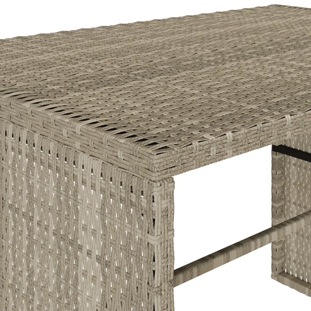 Set Pranzo da Giardino 3pz con Cuscini Grigio Chiaro Polyrattan 4003907