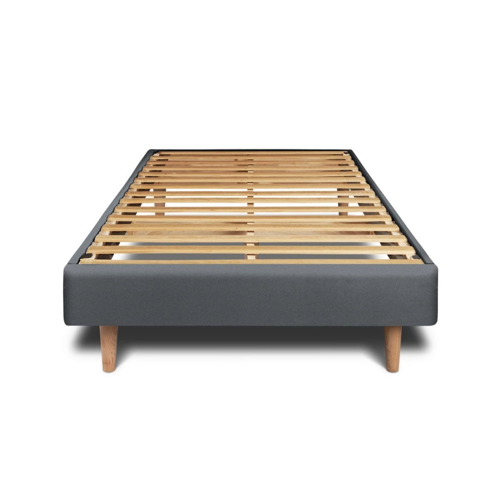 Letto 90x200 cm con testata imbottita - Tessuto velluto