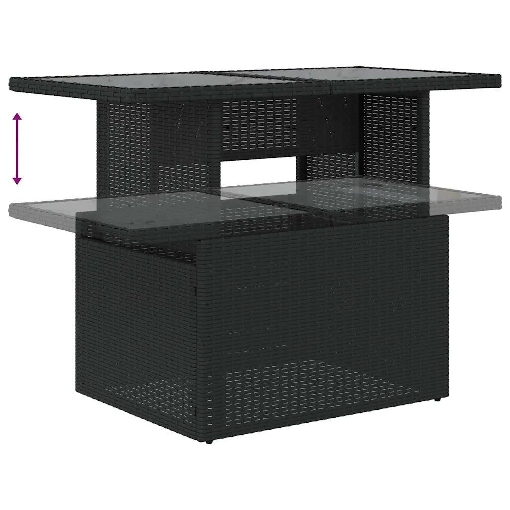 Set Divani da Giardino 5 pz con Cuscini in Polyrattan Nero 3326627