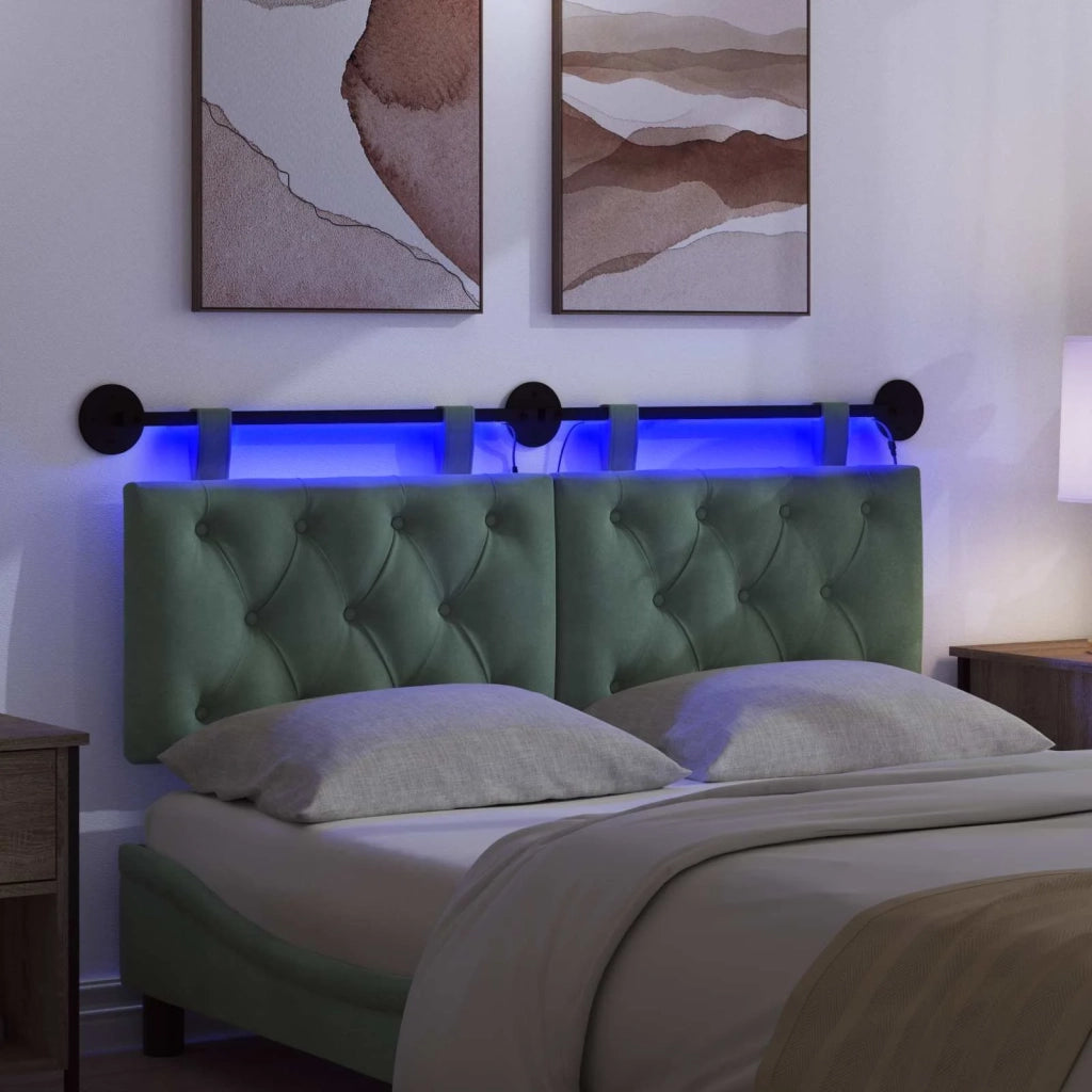 Testiera sospesa Con luce LED Verde Mare Velluto 3424621