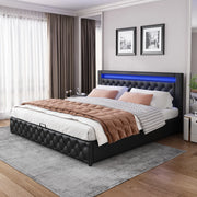 letto imbottito pu nero 140 x 200 cm