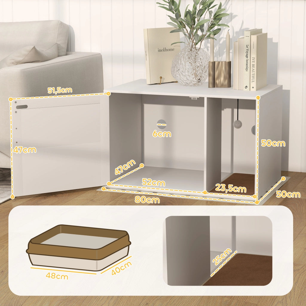Mobile per gatti con porta ¨C Minimal ¨C 80x50x50 cm bianco