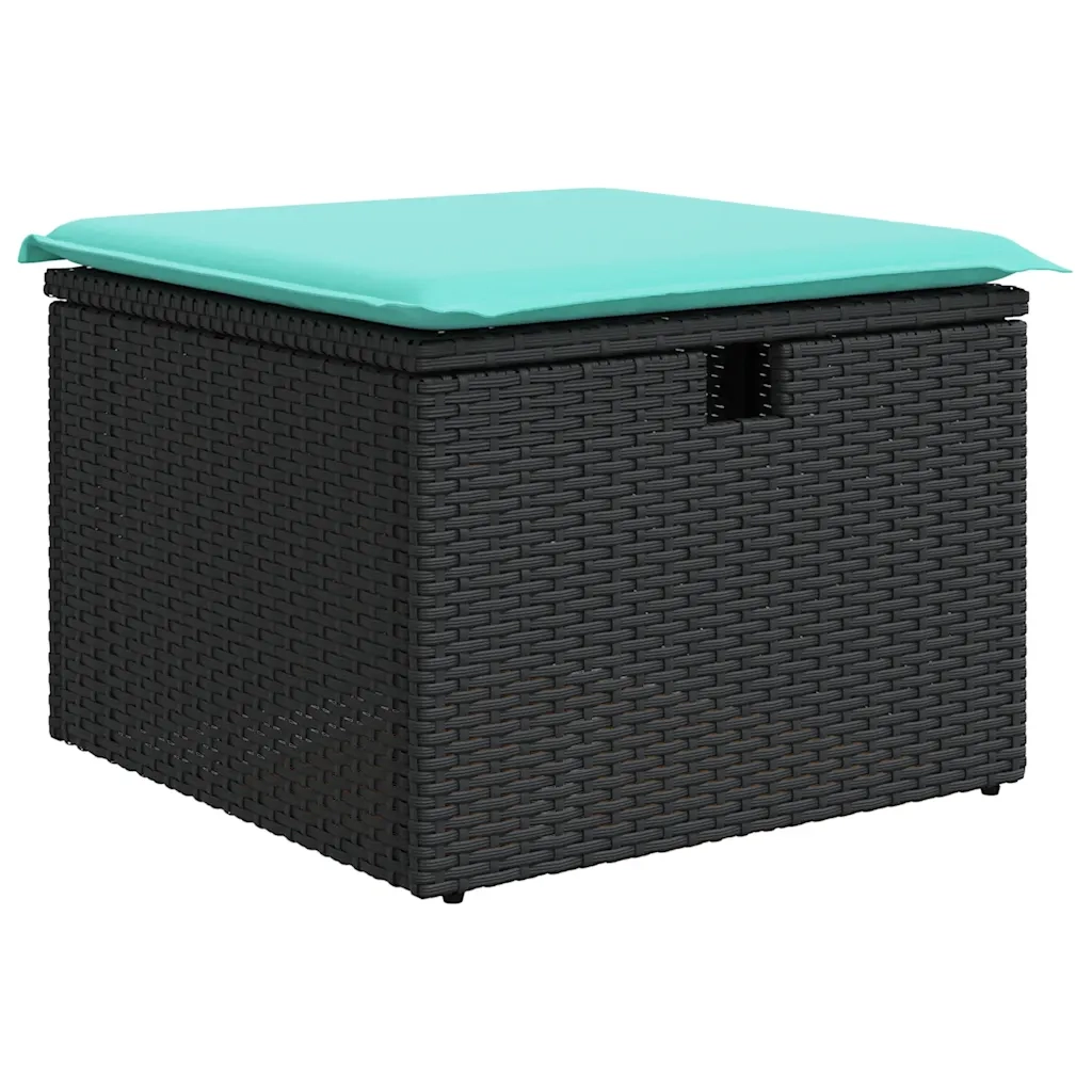 Set Divano da Giardino 6 pz con Cuscini Nero in Polyrattan 3325473