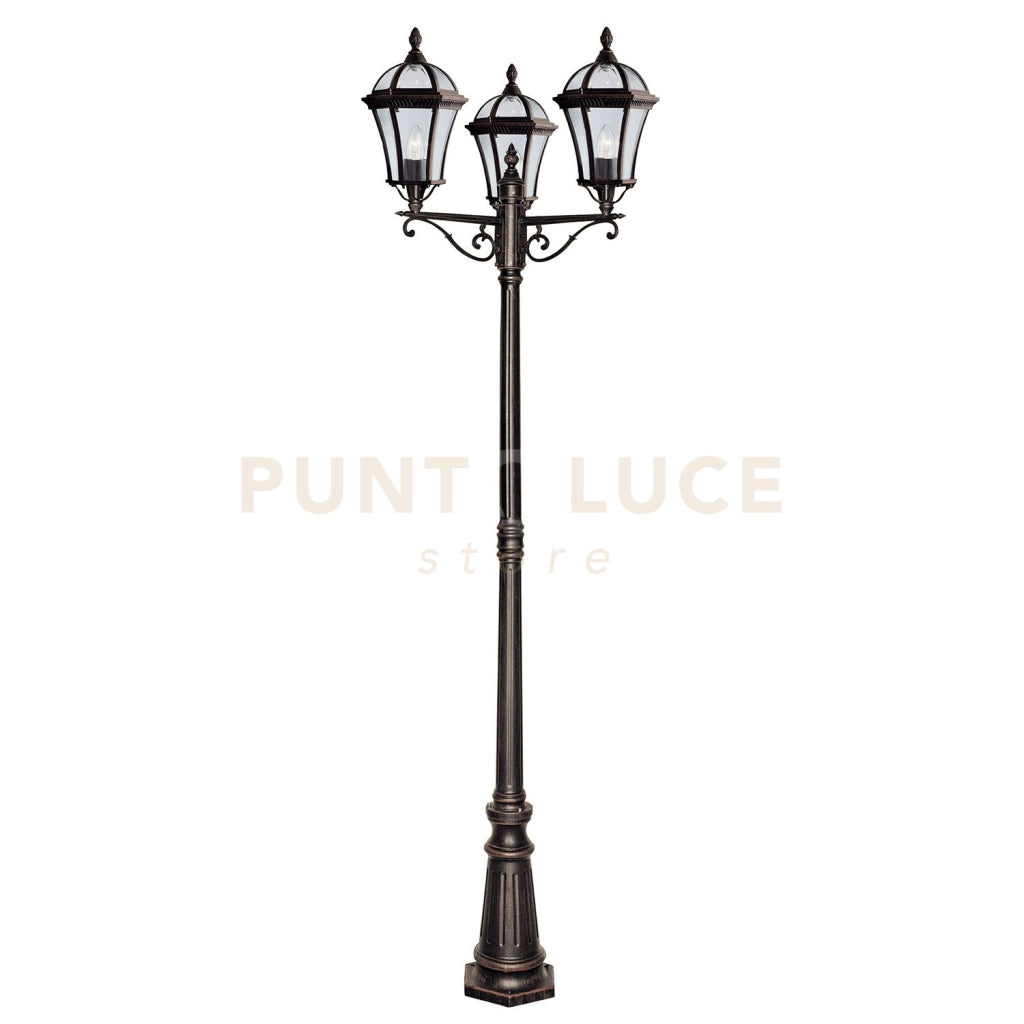 Capri Outdoor Post - Metallo e vetro marrone rustico