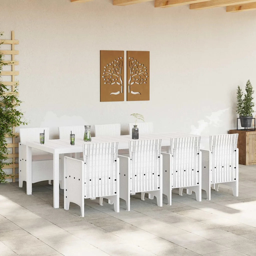 Set da Pranzo per Giardino 9 pcs Grigio chiaro Polipropilene